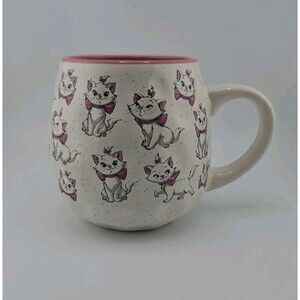 Disney Marie Aristocats COFFEE MUG Pot Belly Cup 16 oz Pink Interior